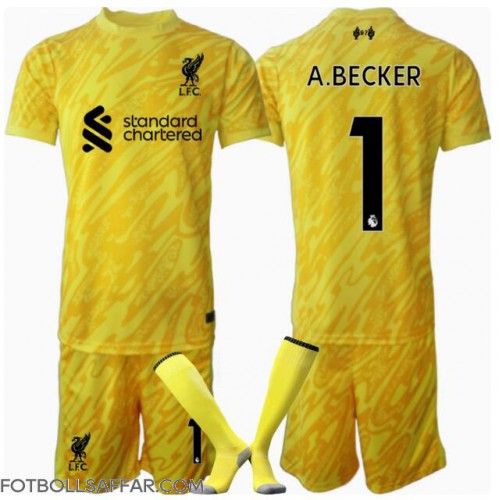 Liverpool Alisson Becker #1 Målvakt Tredje Dräkt Barn 2024-25 Kortärmad (+ Korta byxor)